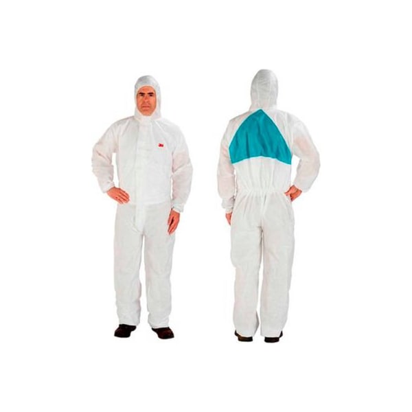 3M Disposable Coverall, Knit Cuffs, Attached Hood, White, Medium, 4520-M, 20/Case 7000034761 - main